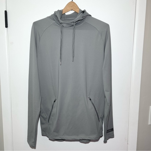 Barbell Apparel Men’s Gray Hooded Workout Sweatshirt - Picture 1 of 9
